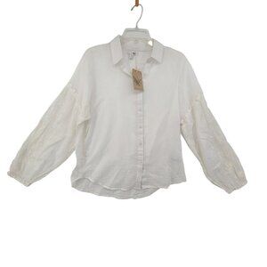 Society Amuse NWT Women's Button Down Shirt White Size S